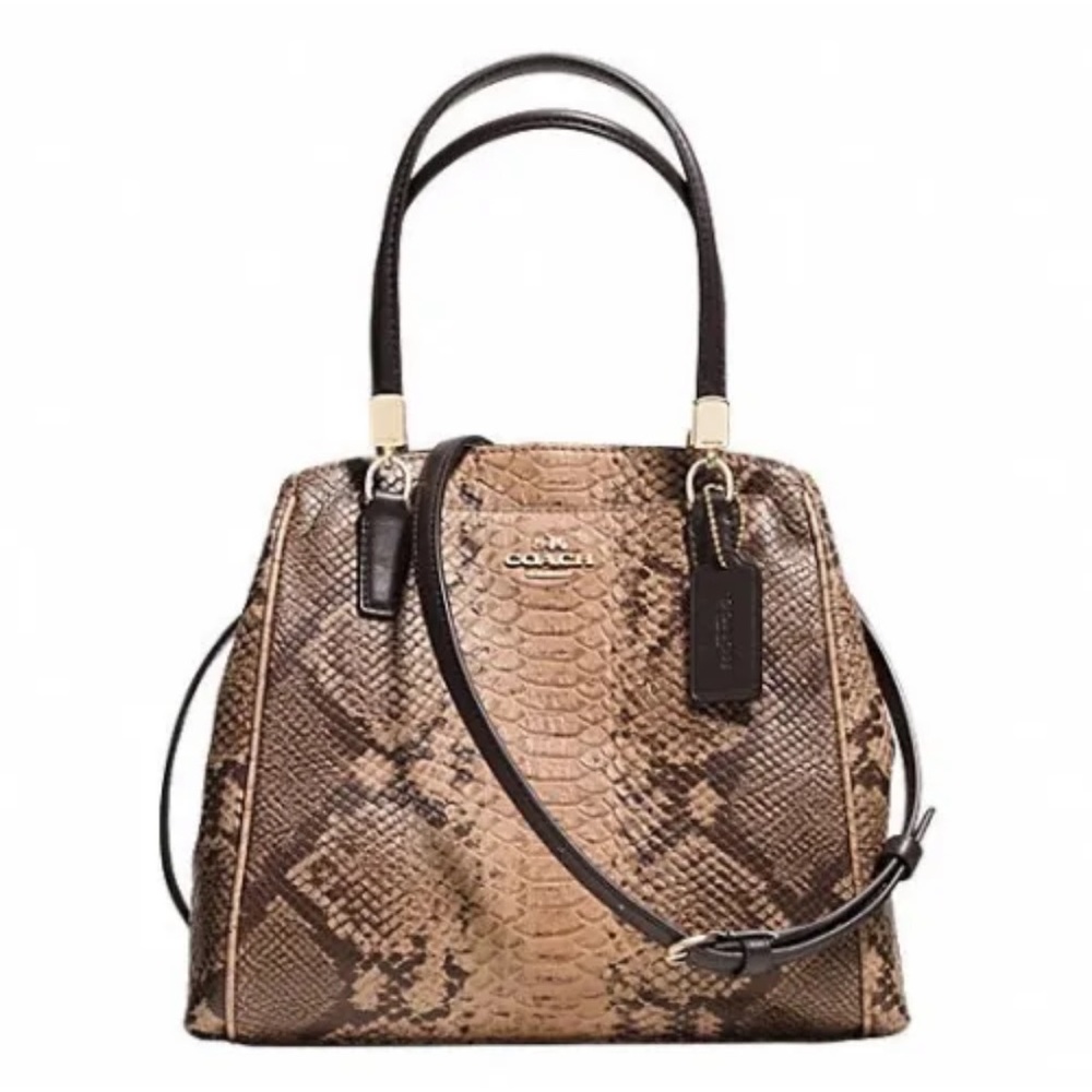 Coach Minetta Python Embossed Leather Satchel / C… - image 7